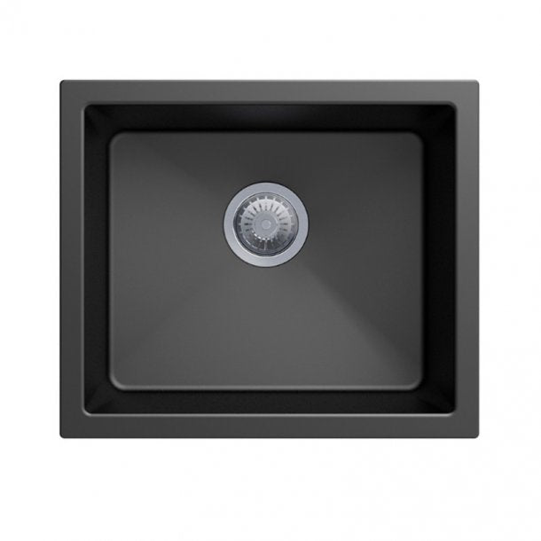 Black Carysil Granite Single Bowl Kitchen Sink - 533x457mm