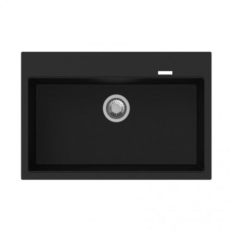 Black Carysil Granite Single Bowl Kitchen Sink - 780x510x220mm