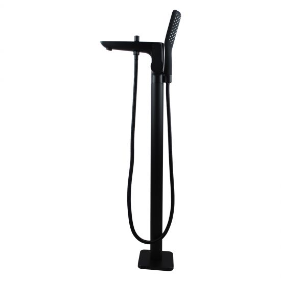 Floor Standing Mixer With Diverter Handheld Shower - Black