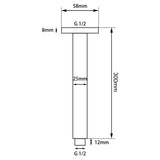 Blaze Square Ceiling Shower Arm 300mm - Brushed Nickel Technical Drawing
