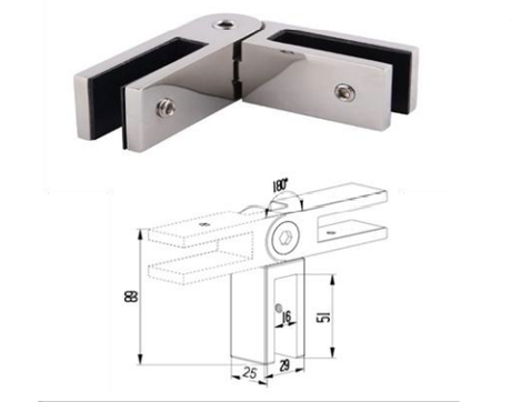 Glass to Glass Clamp Adjustable
