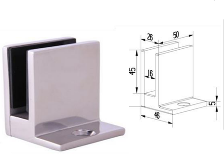 Glass Clamp - To Wall with Leg