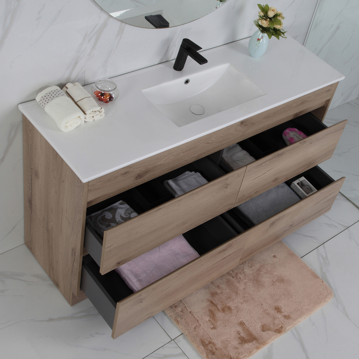MAX MDF Freestanding Vanity Max Oak (All Sizes)
