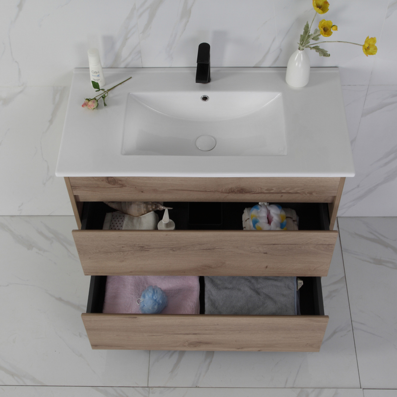 MAX MDF Freestanding Vanity Max Oak (All Sizes)