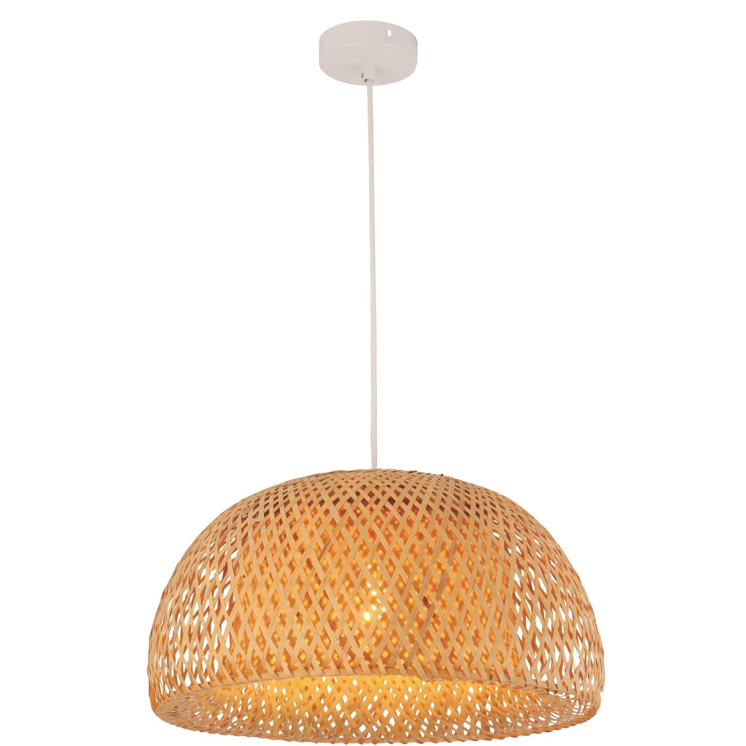 CANASTA: Bohemian Interior Natural Bamboo Finish Pendant Light