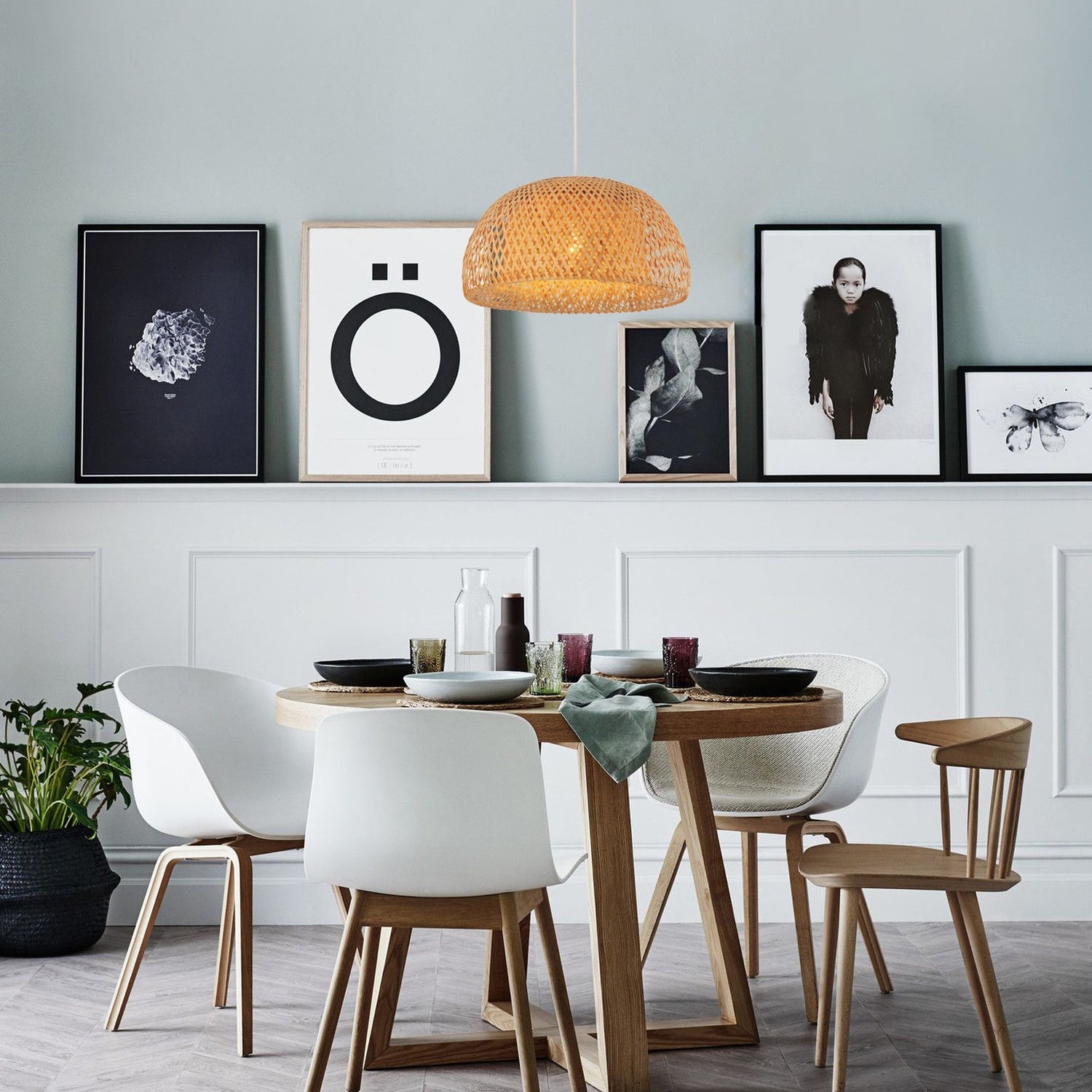 CANASTA: Bohemian Interior Natural Bamboo Finish Pendant Light