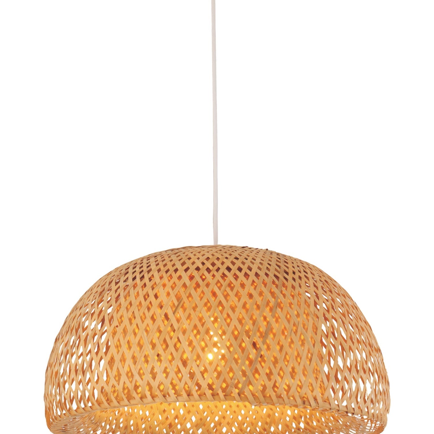 CANASTA: Bohemian Interior Large Natural Bamboo Finish Pendant Light