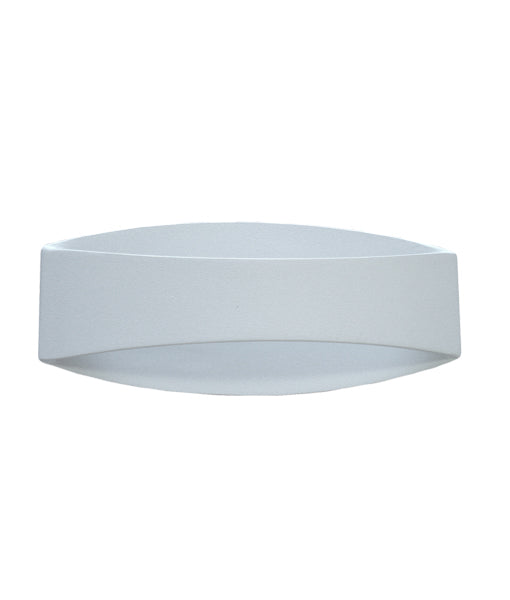 CANNES: LED Interior Matte White Curved Up/Down Wall Light