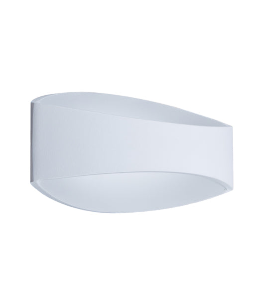 CANNES: LED Interior Matte White Curved Up/Down Wall Light