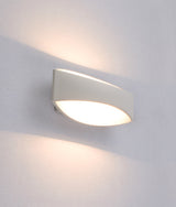 CANNES: LED Interior Matte White Curved Up/Down Wall Light