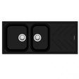 CARYSIL BEETHOVEN Black Granite Single and 3/4 Kitchen Sink with Drainboard 1160x500mm