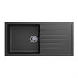 CARYSIL VIVALDI Black Granite Kitchen Sink with Drainboard 1000x500mm