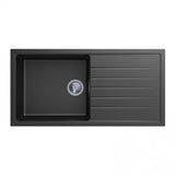 CARYSIL VIVALDI Black Granite Kitchen Sink with Drainboard 1000x500mm