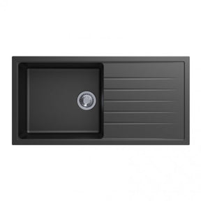 CARYSIL VIVALDI Black Granite Kitchen Sink with Drainboard 1000x500mm