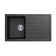 CARYSIL VIVALDI Black Granite Kitchen Sink with Drainboard 860x500mm