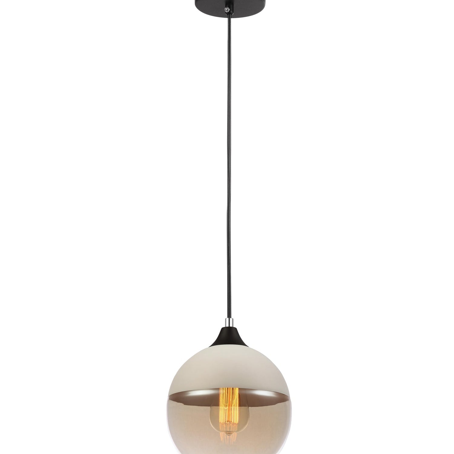 CASA: White With Amber Wine Glass Shape Pendant Light