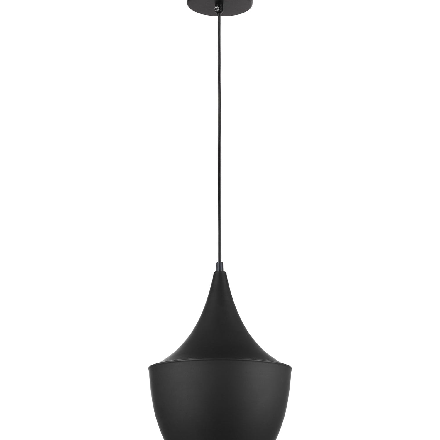 CAVIAR: Black Angled Bell Shape Pendant Light