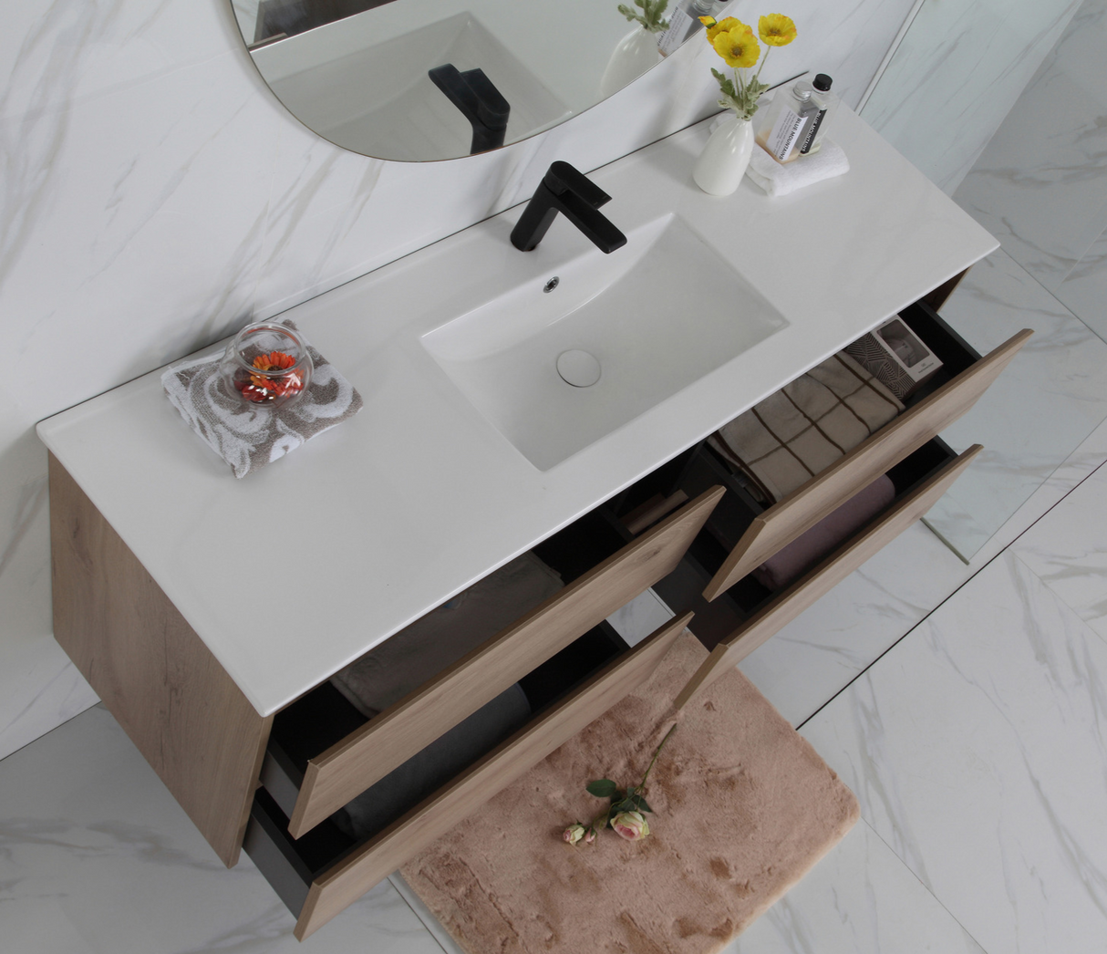MAX MDF Wall Hung Vanity Max Oak (All Sizes)