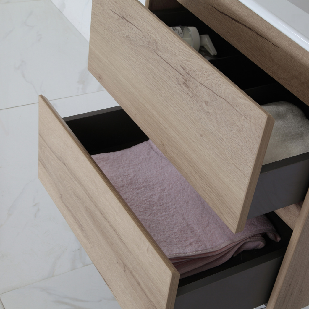 MAX MDF Wall Hung Vanity Max Oak (All Sizes)