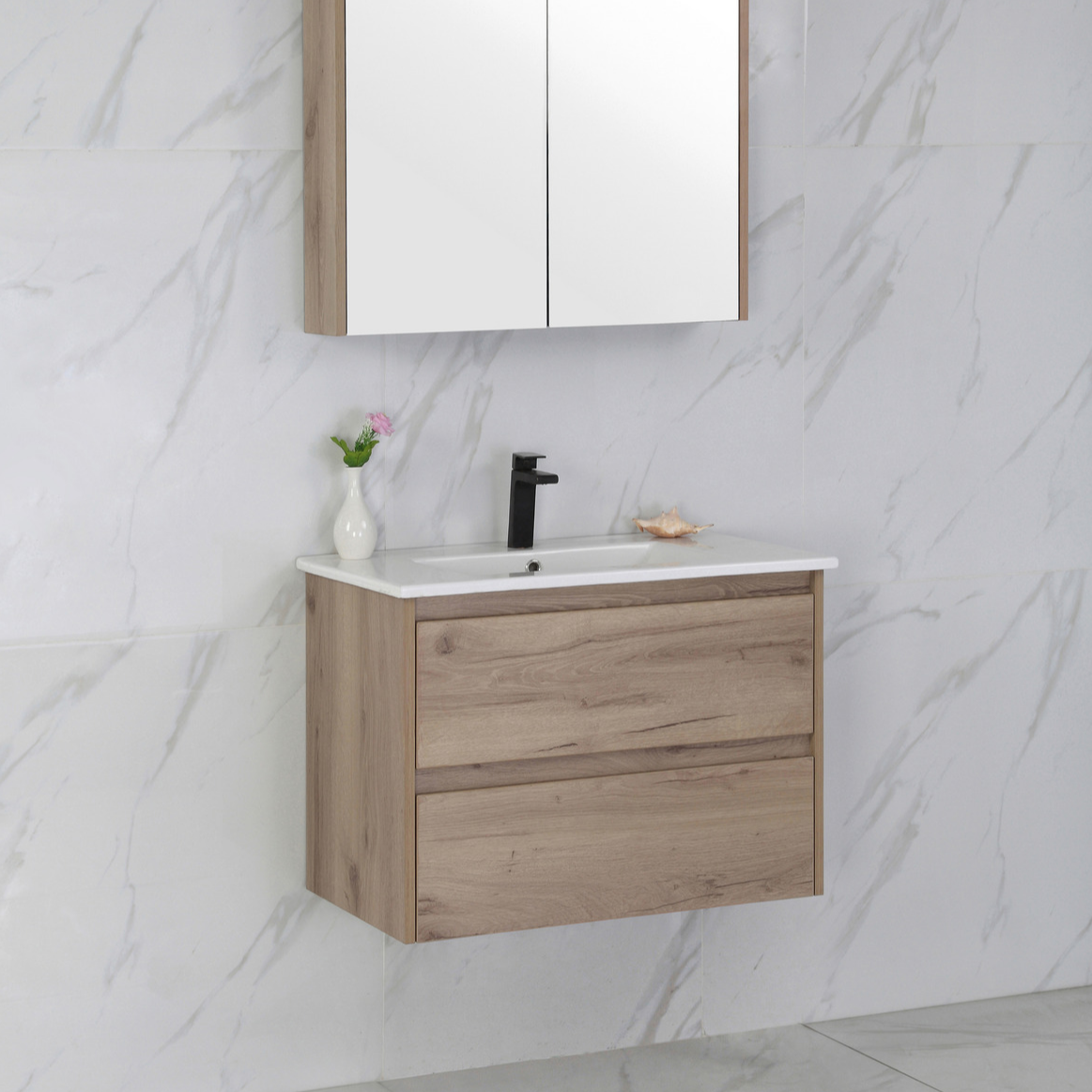 MAX MDF Wall Hung Vanity Max Oak (All Sizes)