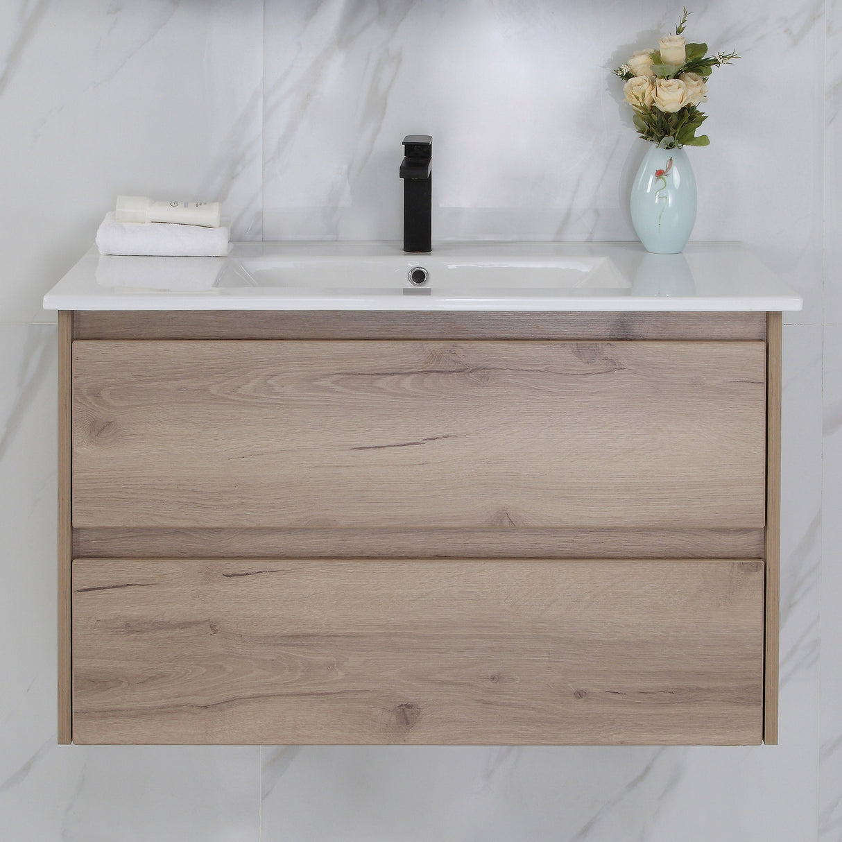 MAX MDF Wall Hung Vanity Max Oak (All Sizes)