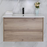 MAX MDF Wall Hung Vanity Max Oak (All Sizes)