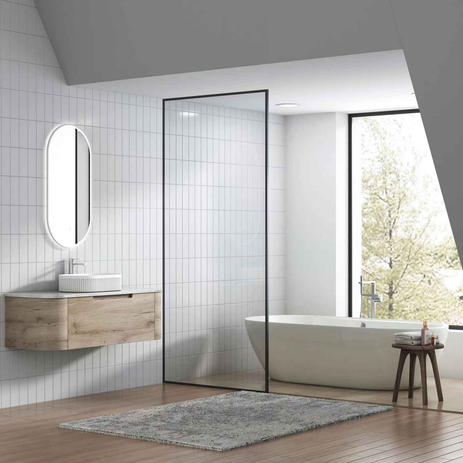 HAMILTON Wall Hung Curve Vanity Max Oak (All Sizes)