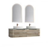 HAMILTON Wall Hung Curve Vanity Max Oak (All Sizes)
