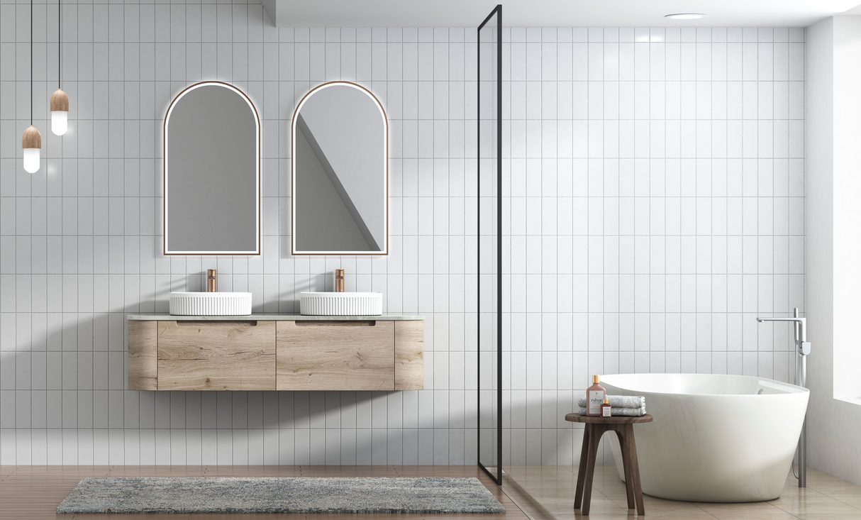 HAMILTON Wall Hung Curve Vanity Max Oak (All Sizes)