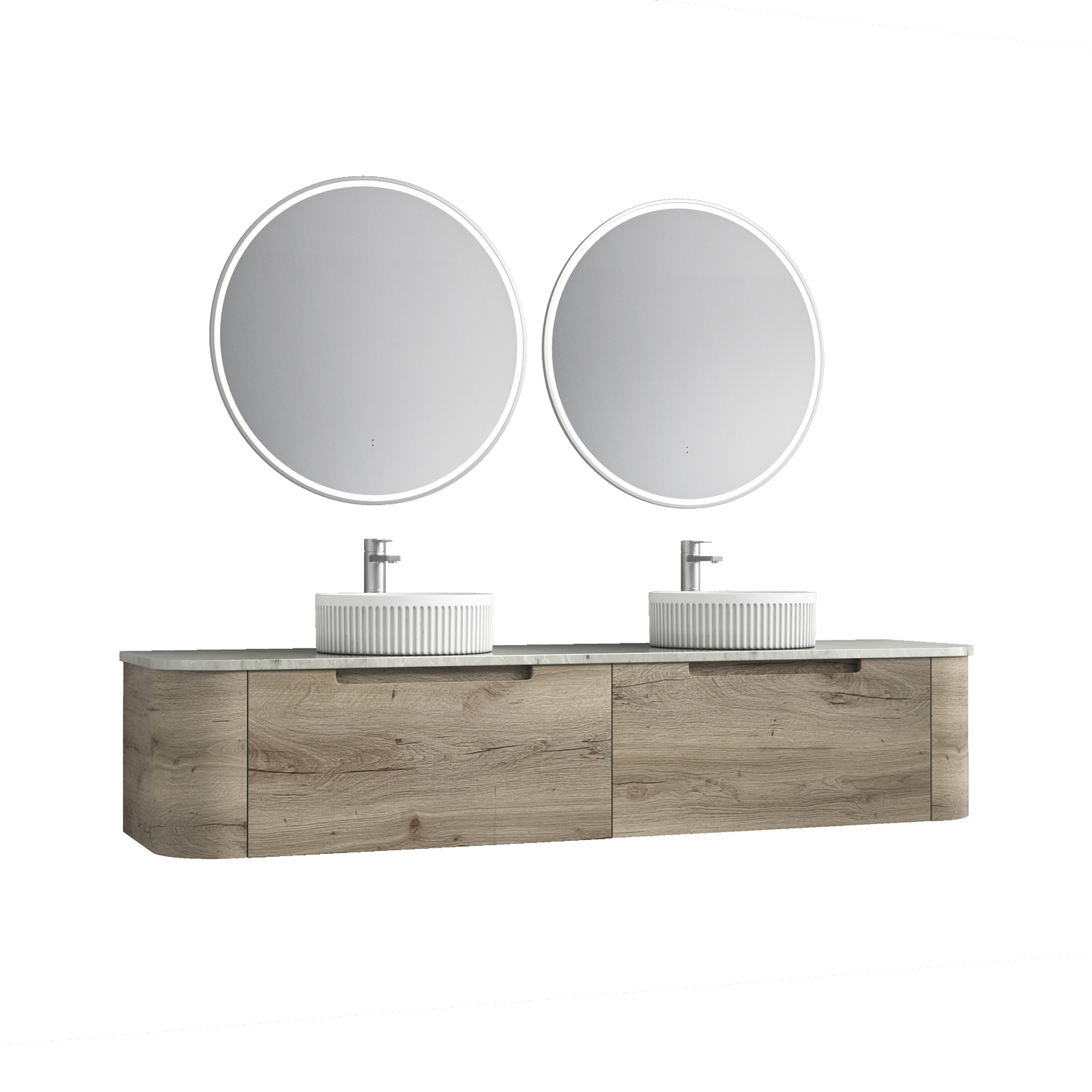 HAMILTON Wall Hung Curve Vanity Max Oak (All Sizes)
