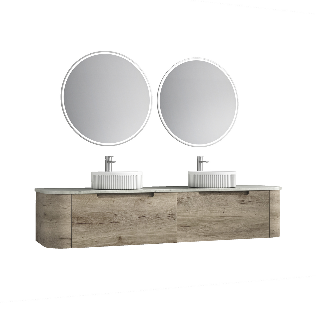 HAMILTON Wall Hung Curve Vanity Max Oak (All Sizes)