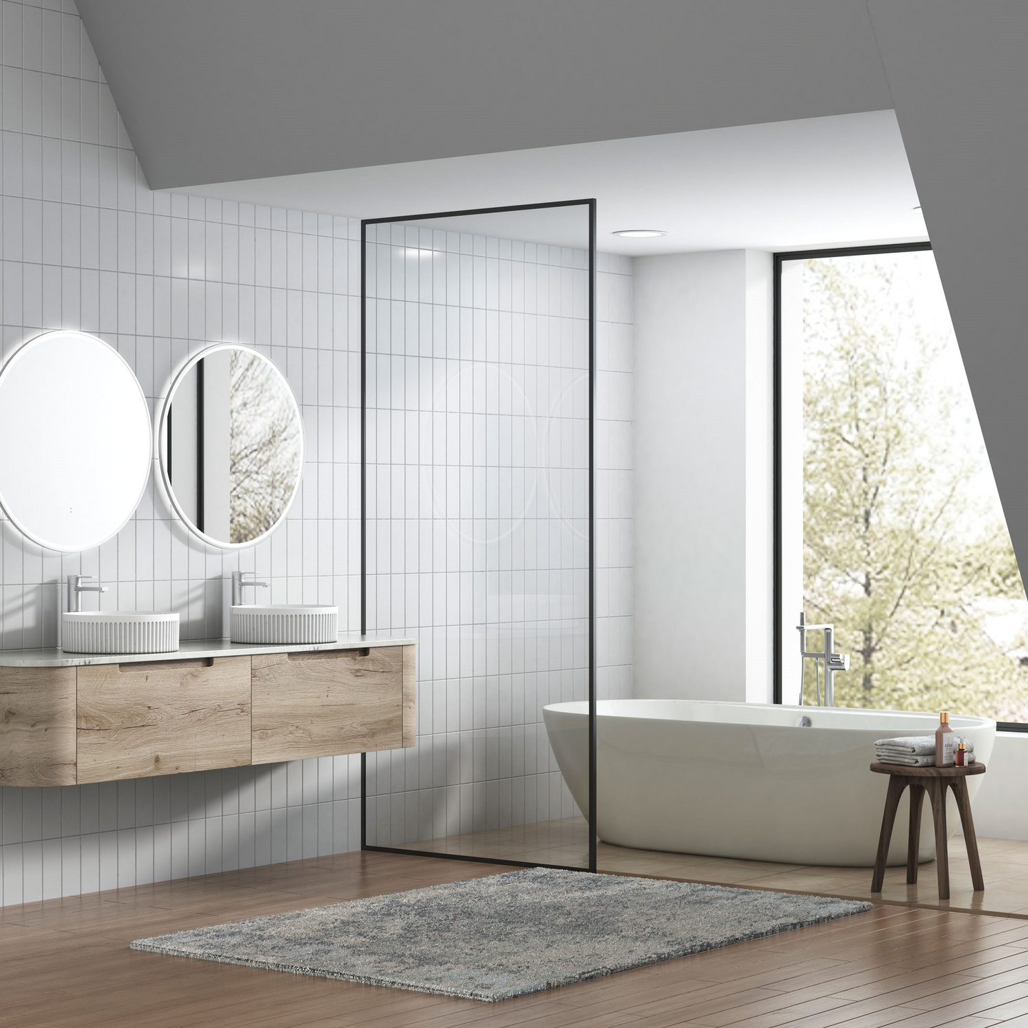 HAMILTON Wall Hung Curve Vanity Max Oak (All Sizes)