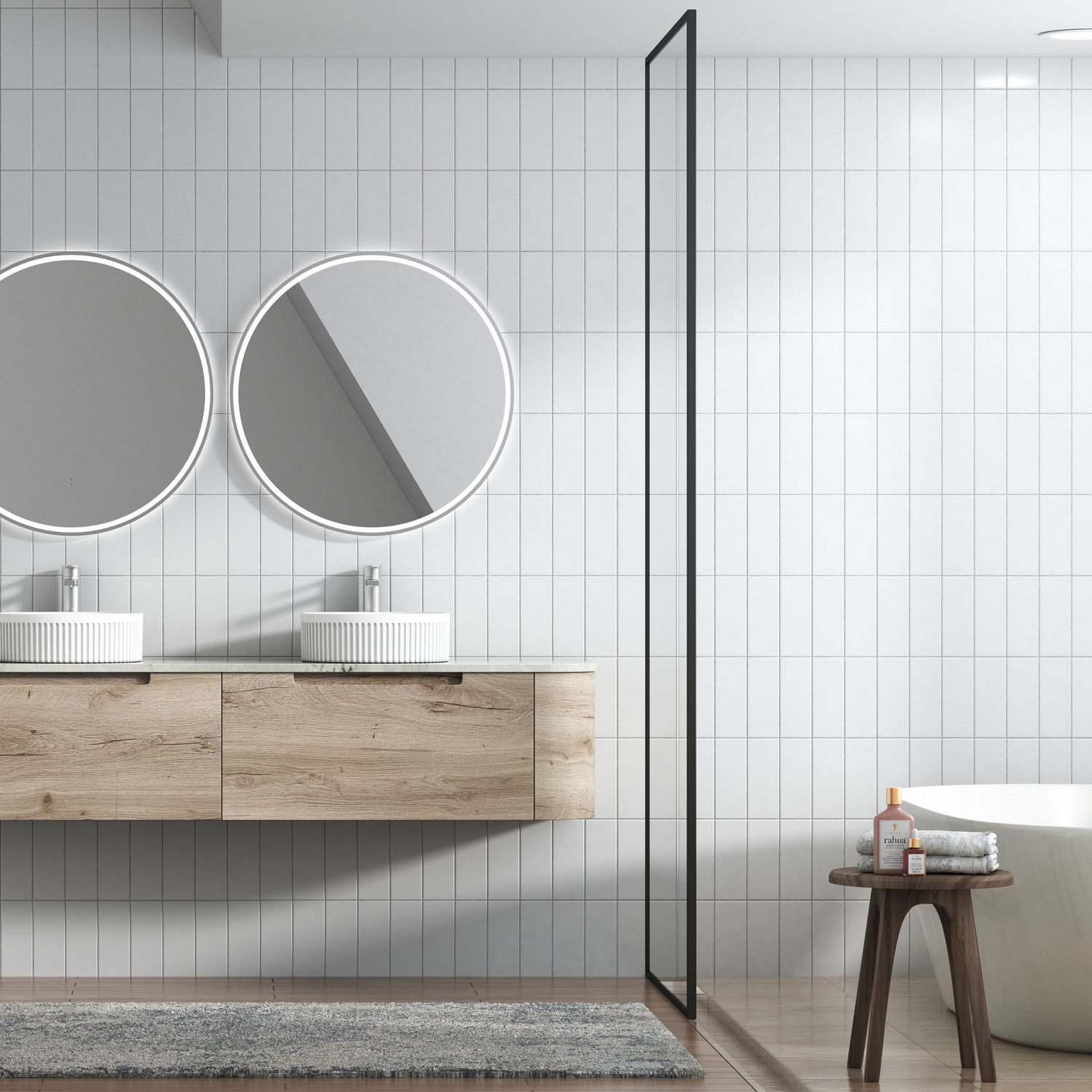 HAMILTON Wall Hung Curve Vanity Max Oak (All Sizes)