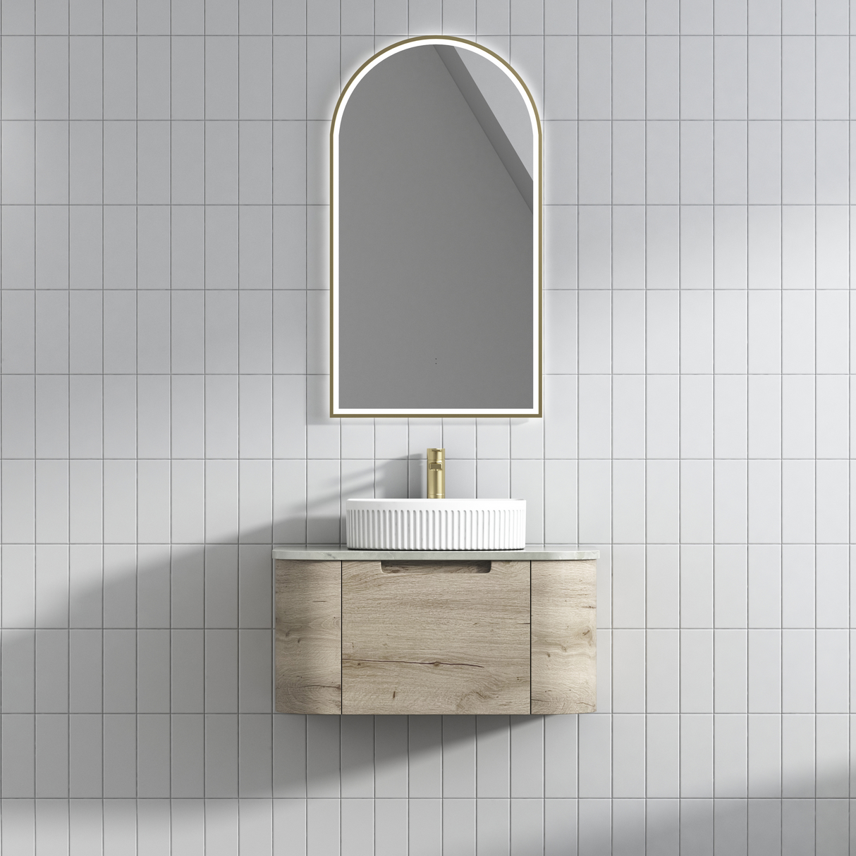 HAMILTON Wall Hung Curve Vanity Max Oak (All Sizes)