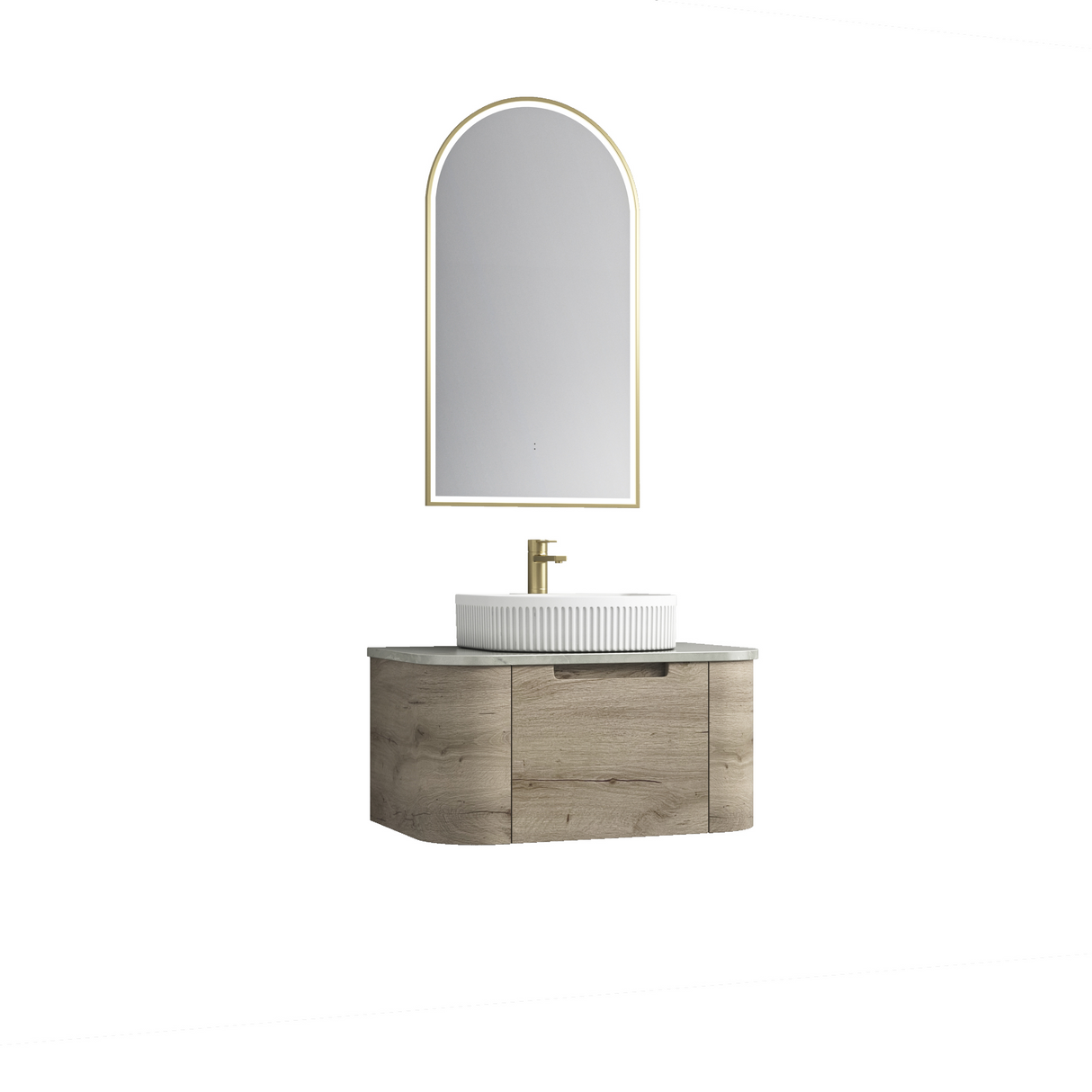 HAMILTON Wall Hung Curve Vanity Max Oak (All Sizes)