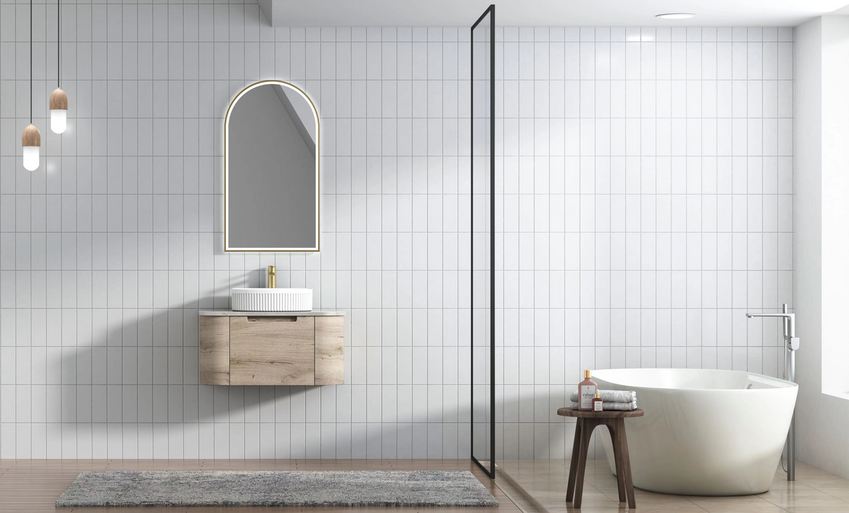 HAMILTON Wall Hung Curve Vanity Max Oak (All Sizes)