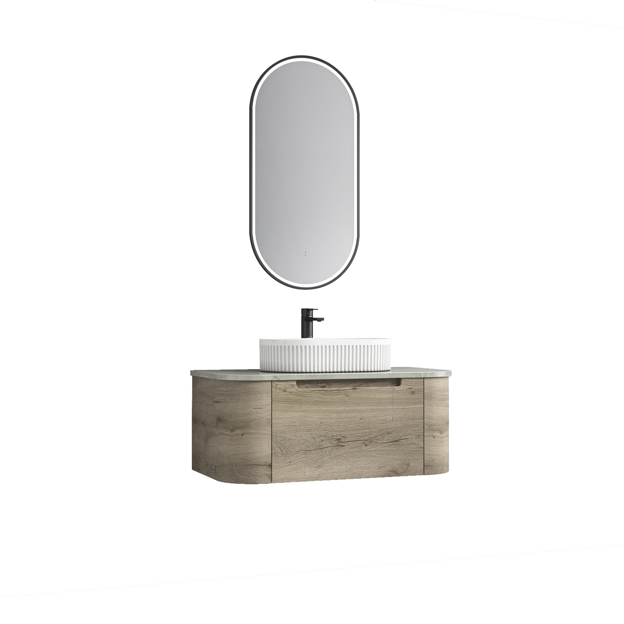HAMILTON Wall Hung Curve Vanity Max Oak (All Sizes)