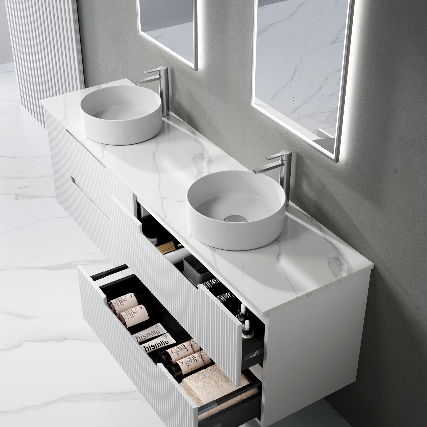 VERONA MARKII Wall Hung Vanity Matte White (All Sizes)