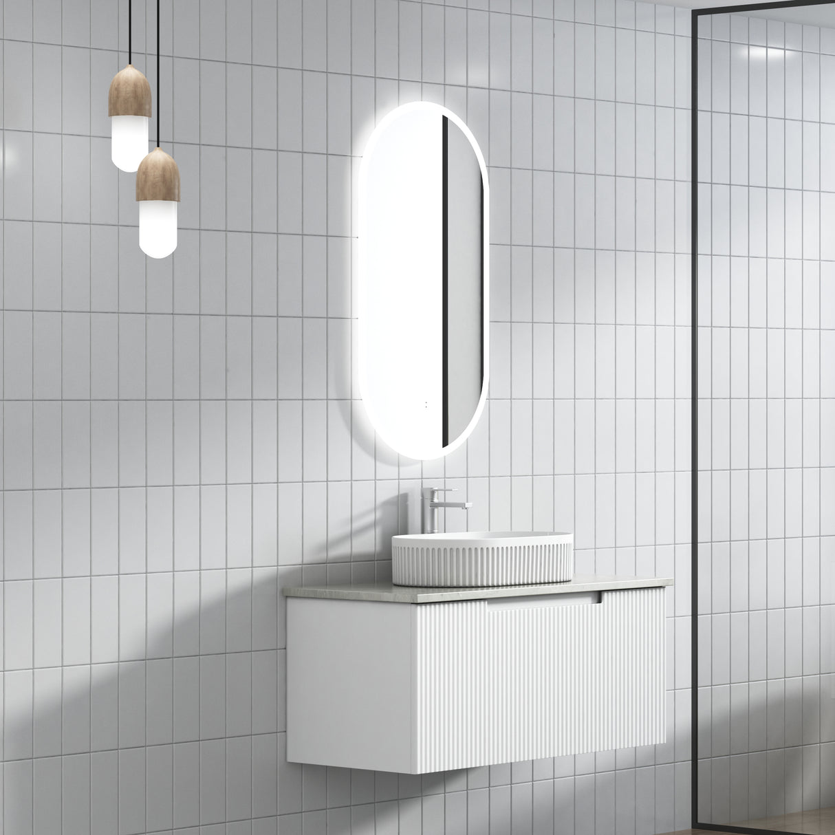 PERLA Mark II Wall Hung Vanity Matte White (All Sizes)