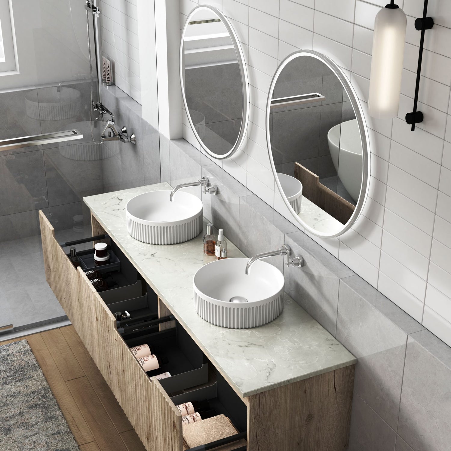 CALDER Wall Hung Vanity Tuscana Oak (All Sizes)