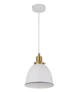 CEREMA: Interior White with Antique Brass & Black Highlight Ellipse Pendant Light