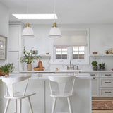 CEREMA: Interior White with Antique Brass & Black Highlight Ellipse Pendant Light