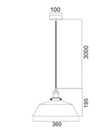 CEREMA: Interior White with Antique Brass & Black Highlight Angled Dome Pendant Light