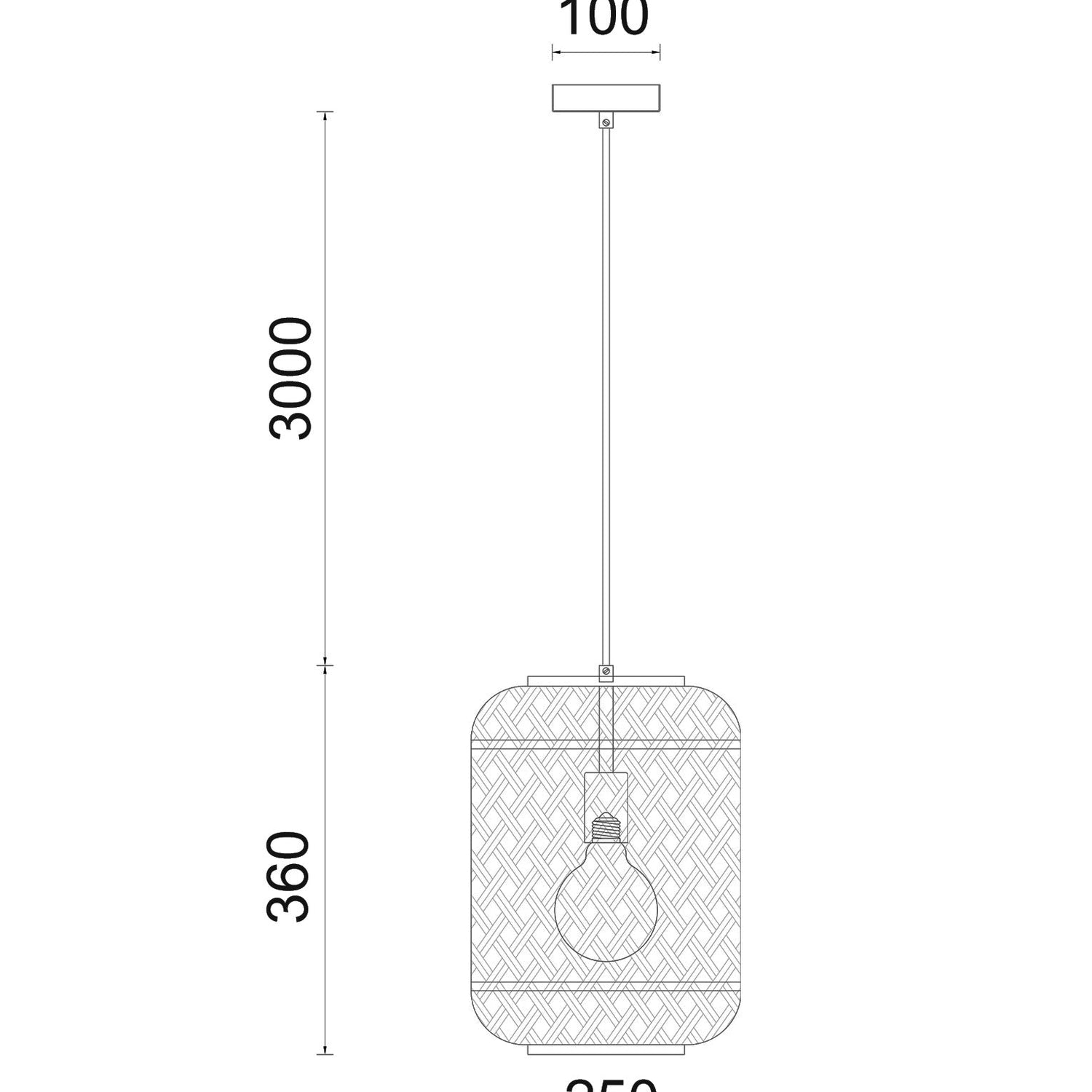 CESTA: Bohemian Interior Cylinder Brown/Natural Bamboo Cage Pendant Light