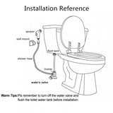  Round Toilet Bidet Spray Kit with 1.2m Stainless Steel Water Hose Specification Drawing