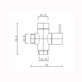 Brass Toilet Bidet Spray Diverter only Specification Drawing