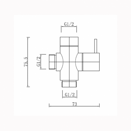 Brass Toilet Bidet Spray Diverter only Specification Drawing