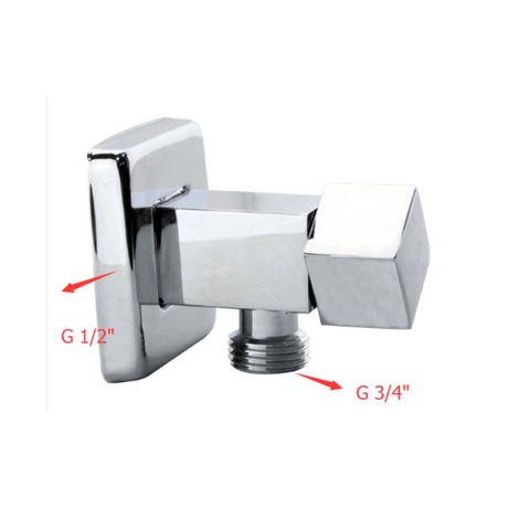 BLAZE Square Chrome 1/4 Turn Washing Machine Stop Tap