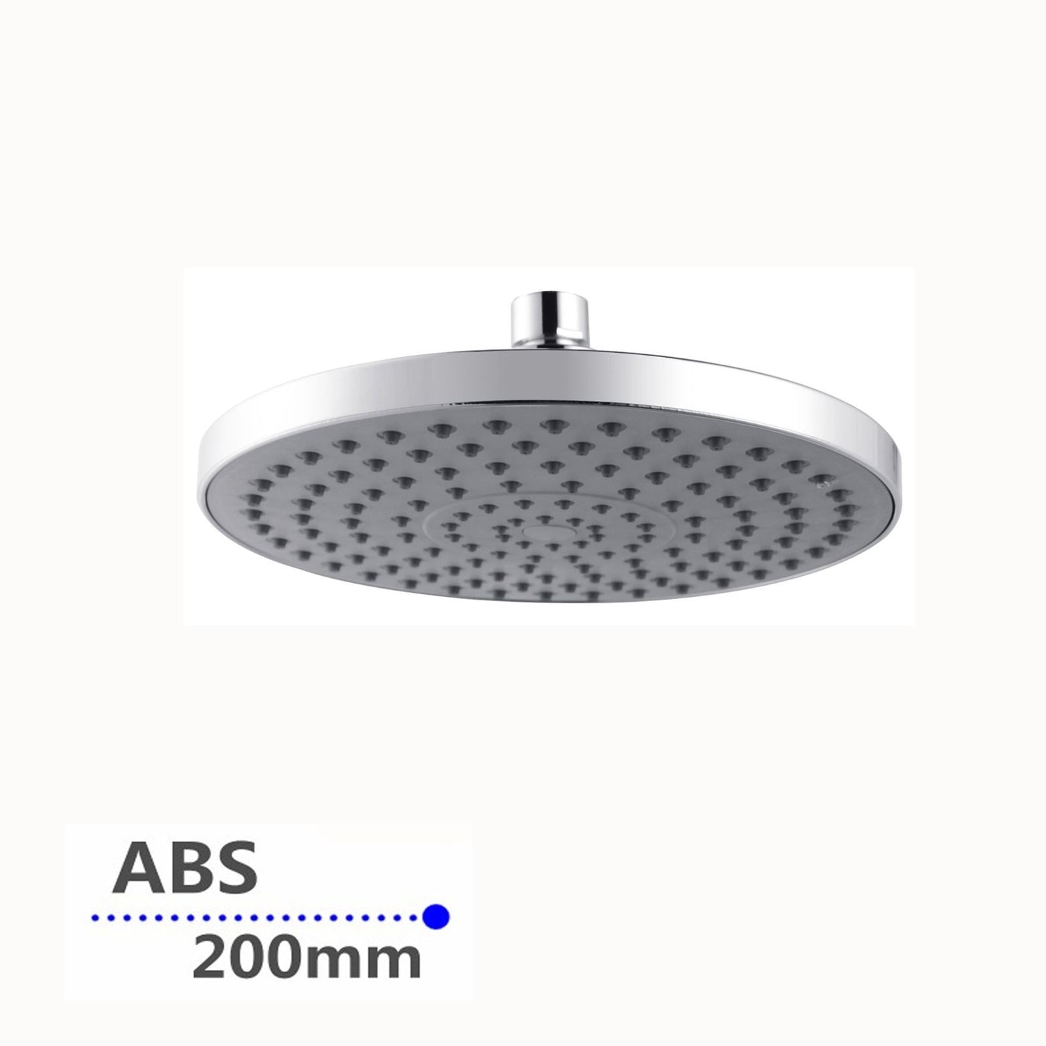 AQU Round Rainfall Shower Head 200mm Discontinued - Chrome