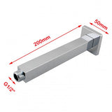 Blaze Square Ceiling Shower Arm 200mm - Chrome Technical Drawing